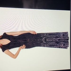 Betsy Adam Black& Ombre Cap-Sleeve size 14